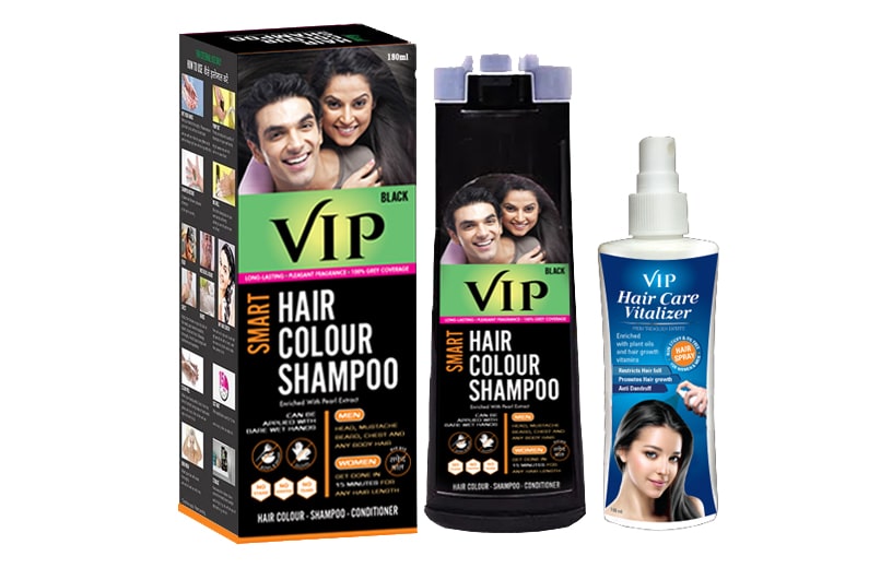 VIP Hair Colour Shampoo 180ml Permanent Hair Color Brown for Women and Men   100